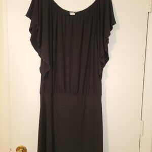 MSK Blouson Waist Black Dress, Size L